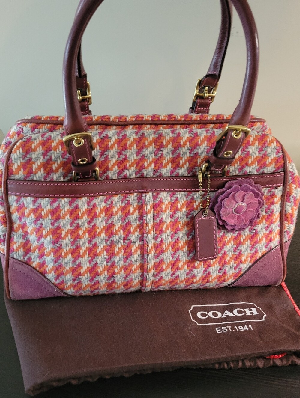 COACH Vintage 2005 Limited Edition Hamptons Houndstooth Satchel